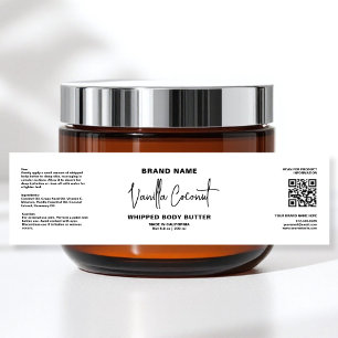 Minimalist Black White Cosmetic Jar Wrapper Water Bottle Label