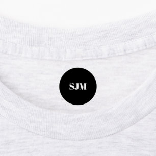 Minimalist black white Custom monogram initials