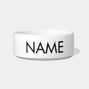 Minimalist black white custom name text monogram bowl
