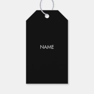 Minimalist black white custom name text quote gift tags