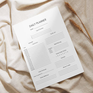 Minimalist Black White Daily Planner Notepad