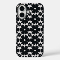 Minimalist black & white daisy pattern