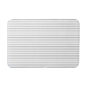 Minimalist black white dash stripes pattern modern bath mat