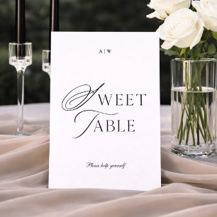 Minimalist Black & White Dessert Table Sign Invitation
