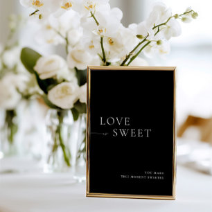 Minimalist Black & White Dessert Table Sign Invitation