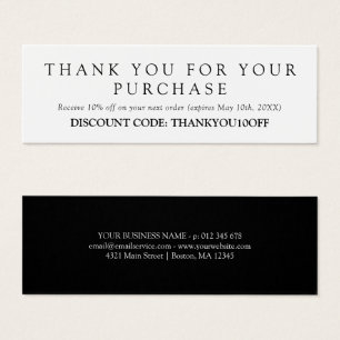 Minimalist Black White Discount Code Coupon