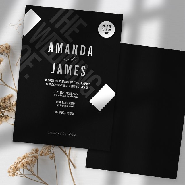 Minimalist Black & White Elegant Wedding Invitation (Creator Uploaded)