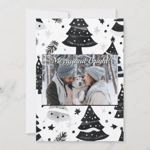 Minimalist Black & White Family Christmas Holiday Card