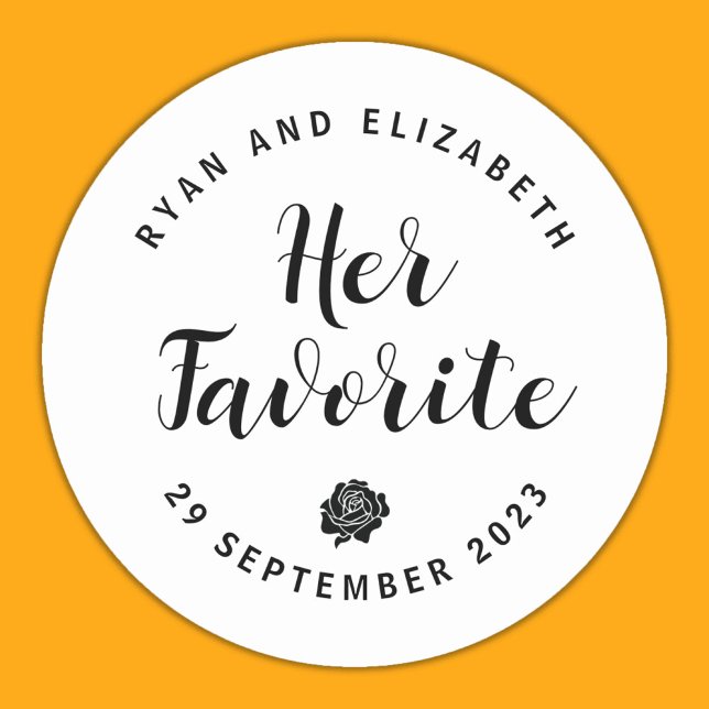 Minimalist Black & White Favour Labels for her (Her Favorite Favour Labels | Her Favourite Sticker)