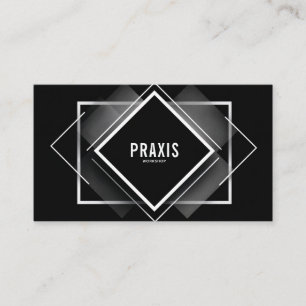 Minimalist Black White Geometric Diamond Modern Business Card