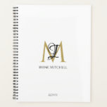 Minimalist Black White Gold Monogram Name Modern Planner<br><div class="desc">This simple,  elegant,  stylish black,  white gold design features your personalised name and monogram in trendy,  stylish topography. This item can be and an excellent gift for you,  your family and friends.</div>