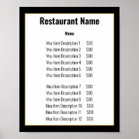 Minimalist Black White Gold Template Menu