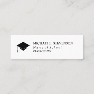 Minimalist Black White Graduation Networking Calling Card
