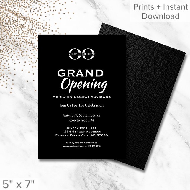 Minimalist Black White Grand Opening Invitation (Creator Uploaded)