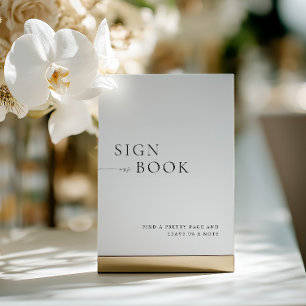 Minimalist Black & White Guest Book Sign Invitation