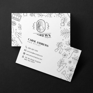 Minimalist Black & White Hair Stylist Hair Dresser Business Card