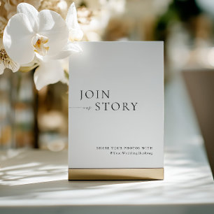 Minimalist Black & White Hashtag Sign  Invitation