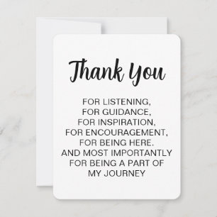 Minimalist Black White Journey Thank You Card