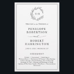 Minimalist Black White Leaf Modern Wedding Program<br><div class="desc">Timeless wedding program features a minimalist monogram with a delicate wreath. Perfect for formal or traditional weddings, the sleek typography and simple elegance make it a versatile choice. Fully customisable to match your special day, this invitation blends classic sophistication with modern charm. For customisation or additional products featuring this design,...</div>