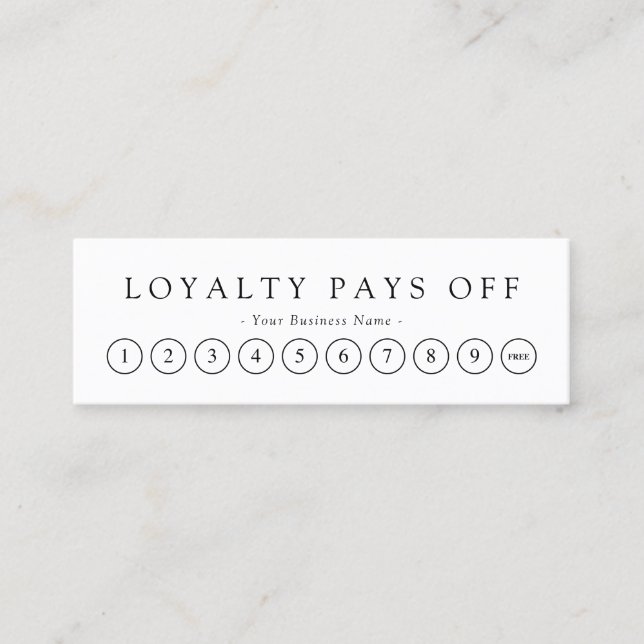 Minimalist Black & White Loyalty Punch Card (Front)
