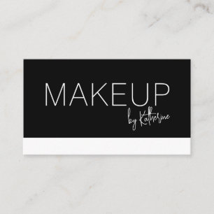 Minimalist Black White Makeup Business Card