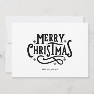 Minimalist Black & White Merry Christmas Holiday Card