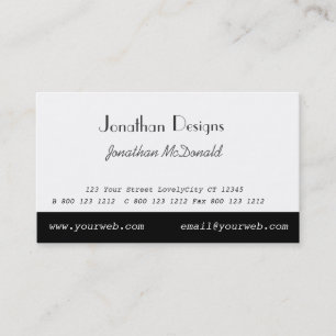 Minimalist Black White Minimal Simple Business Card