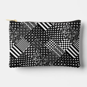 Minimalist Black White Mixed Pattern Style  Accessory Pouch