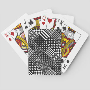 Minimalist Black White Mixed Pattern Style Playing Cards