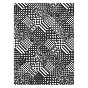 Minimalist Black White Mixed Pattern Style Tablecloth