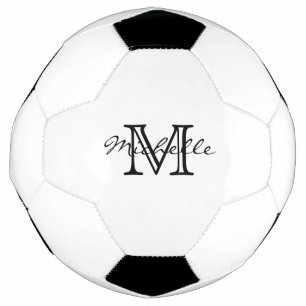 Minimalist Black White Modern Elegant Monogram Football