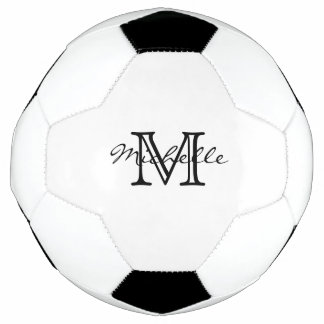 Minimalist Black White Modern Elegant Monogram Football