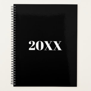 Minimalist black white modern typography custom planner