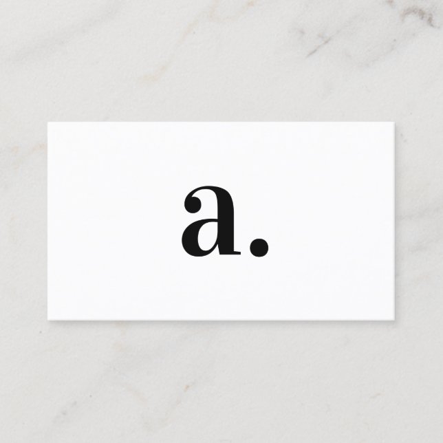 Minimalist Black White Monogram Modern Elegant Business Card (Front)