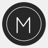 Minimalist Black & White Monogram Simple Letter