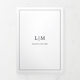 Minimalist Black White Monogram Trifold Brochure