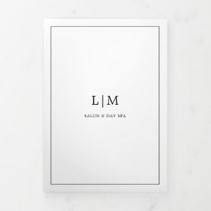 Minimalist Black White Monogram Trifold Brochure