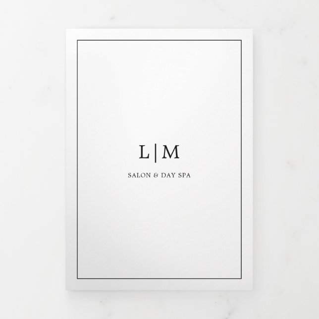Minimalist Black White Monogram Trifold Brochure (Cover)
