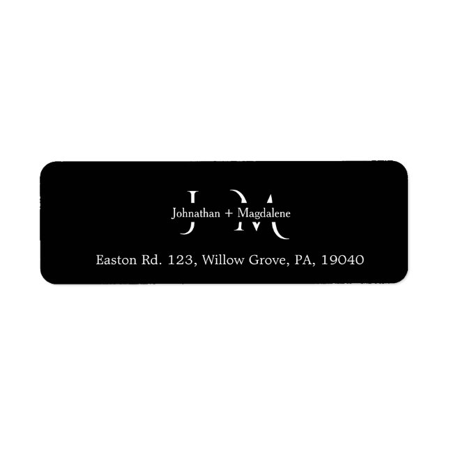 Minimalist Black & White Monogram Wedding  (Front)