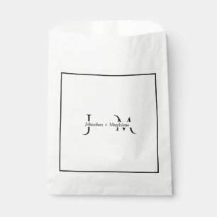 Minimalist Black & White Monogram Wedding Favour Bags