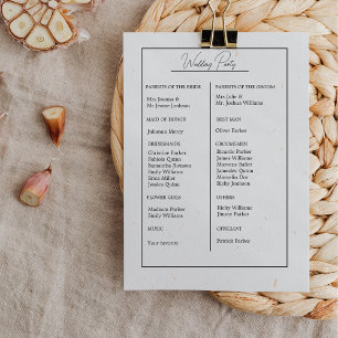 Minimalist  Black & White Monogram Wedding Pogram  Save The Date