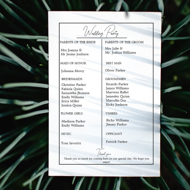 Minimalist  Black & White Monogram Wedding Pogram  Save The Date (Creator Uploaded)
