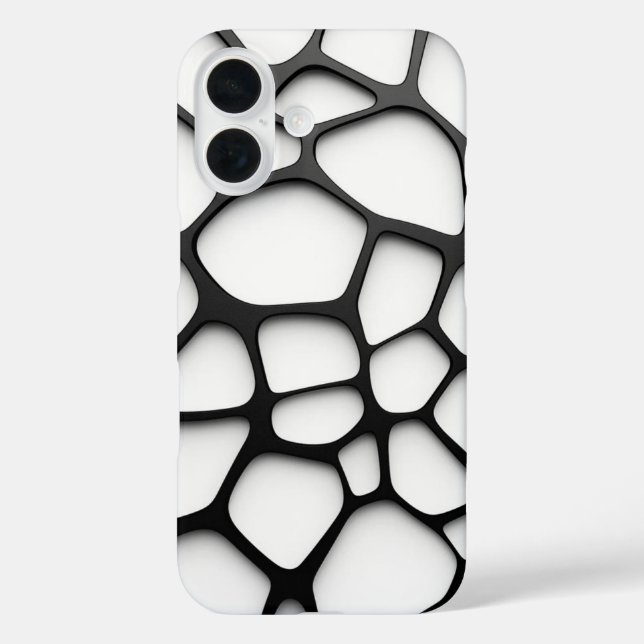 Minimalist Black & White Organic Grid Phone Case (Back)