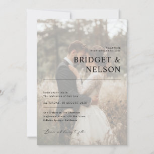 Minimalist Black & White Overlay Photo Wedding Invitation