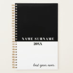 Minimalist Black & White Personalised Planner<br><div class="desc">The black & white design with modern text fonts and minimalist style of this planer can be great for any business occupation or personal use. Select the "Customise It" button to change the text size,  text colour,  as you like.</div>