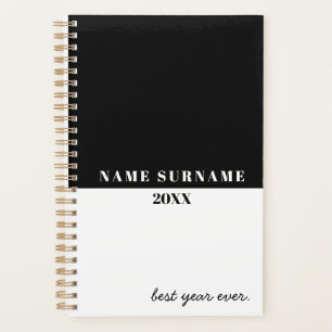 Minimalist Black & White Personalised Planner