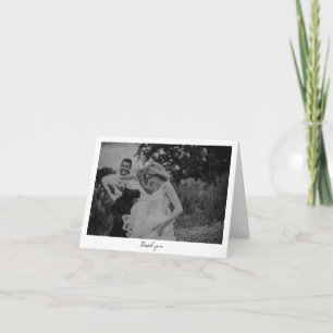 Minimalist Black White Photo Custom Message Thank You Card