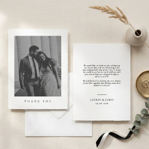 Minimalist Black White Photo Elegant Wedding Invitation