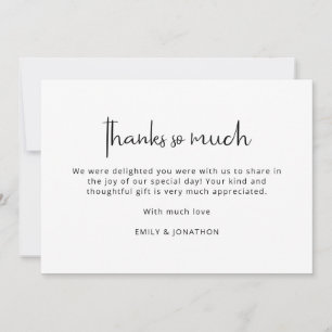 Minimalist Black White Photo Wedding Thank You Card