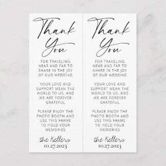 Minimalist Black & White Photobooth Favour Inserts